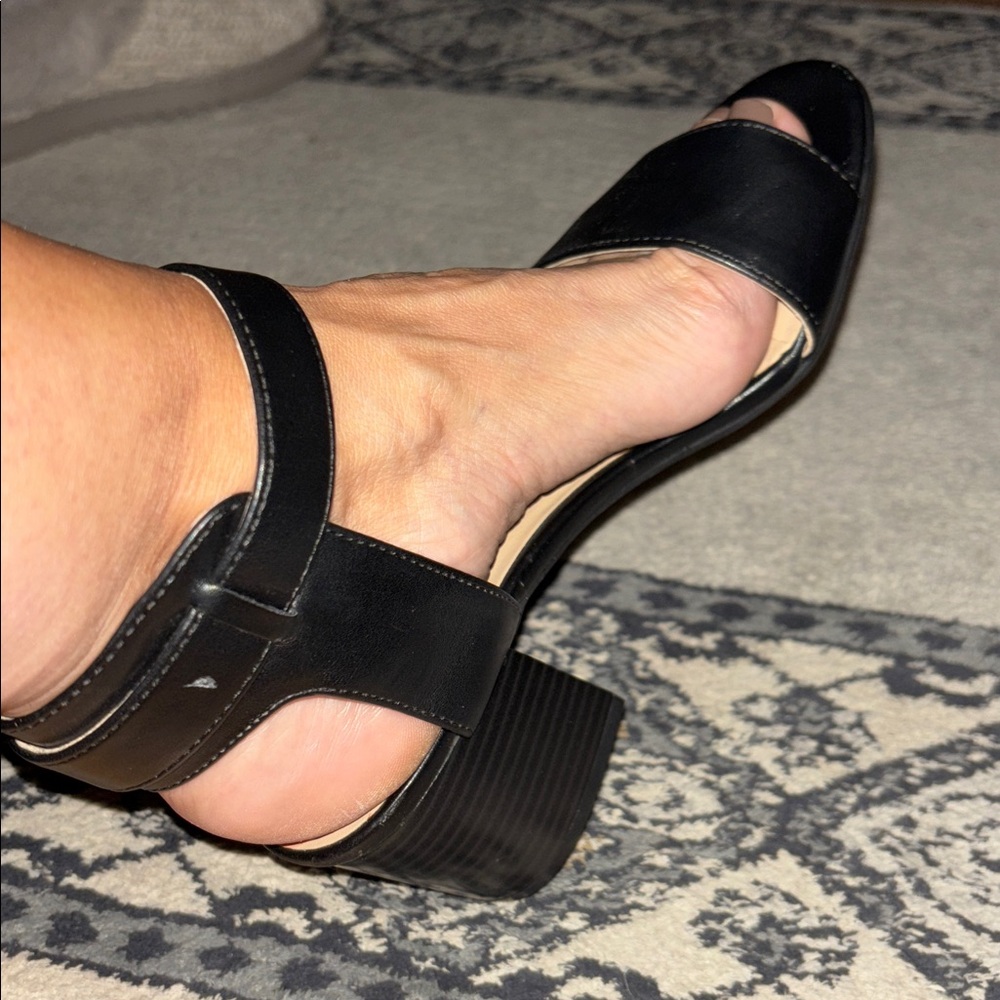 Unisa Black Block Heel Sandals, worn once.